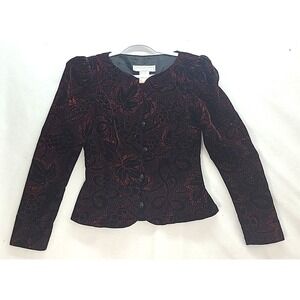 Vtg 80s Scott McClintock Blazer Top Shoulder Pads Evening Wear Holiday Club Sz S